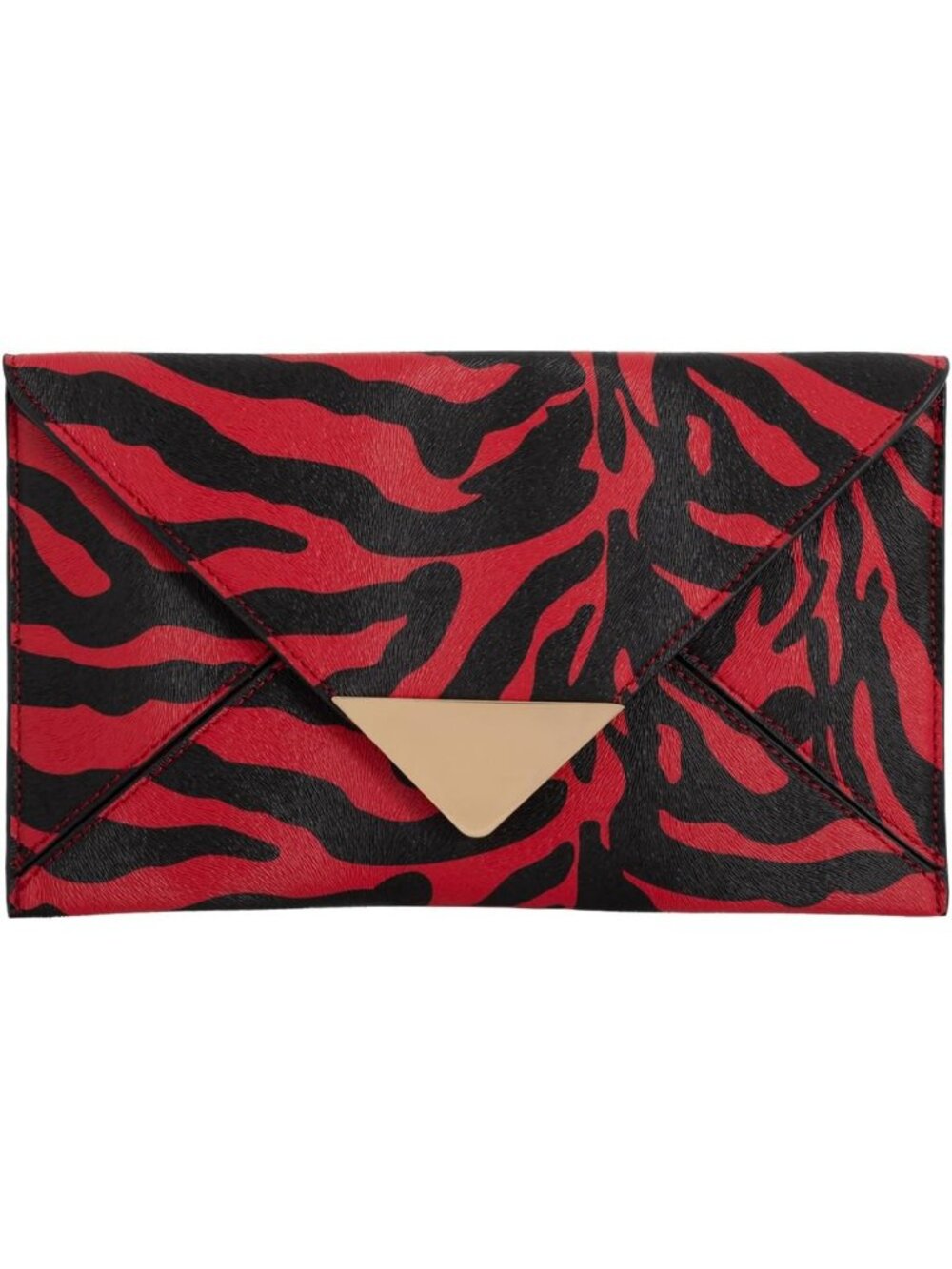 Zebra Print Synthetic Leather Envelope Clutch - Chic & Stylish Evening Bag